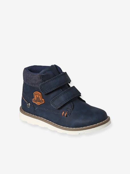 Sneakers met klittenband kleutercollectie blauw+bruin+zwart - vertbaudet enfant 