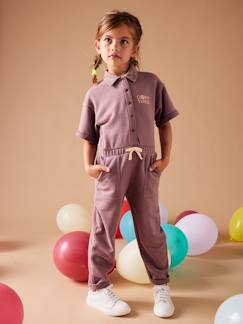 -Fleece jumpsuit met korte mouwen voor meisjes