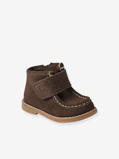 Schoenen-Baby schoenen 17-26-Loopt jongen 19-26-Leren laarzen met klittenband en rits voor baby