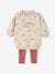 Set met babyjurkje + legging om te personaliseren goudbeige+rozen+saliegroen - vertbaudet enfant 