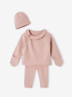 -Gebreid babyvestje + legging + mutsje