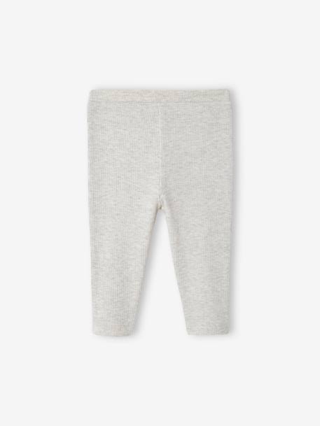 Basic geribde babylegging gemêleerd beige+snoepjesroze - vertbaudet enfant 