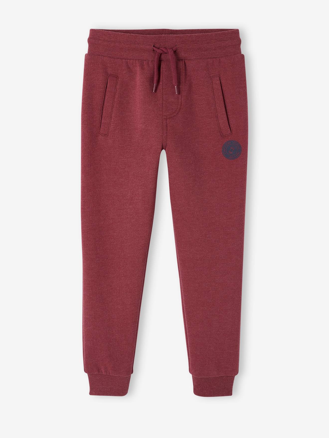 Joggingbroek van molton jongens bordeauxrood