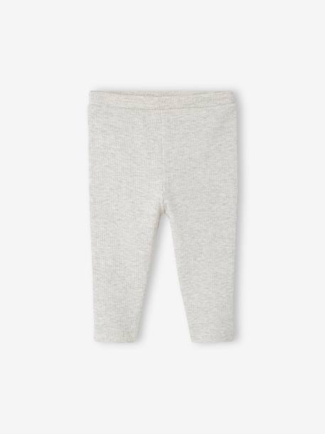 Basic geribde babylegging gemêleerd beige+snoepjesroze - vertbaudet enfant 