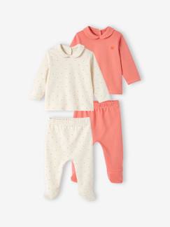 -Set van 2 interlock babypyjama's met hartjes