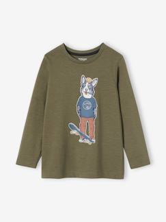 Jongens-Oeko-Tex® fun T-shirt met lange mouwen en kattenmotief voor jongens