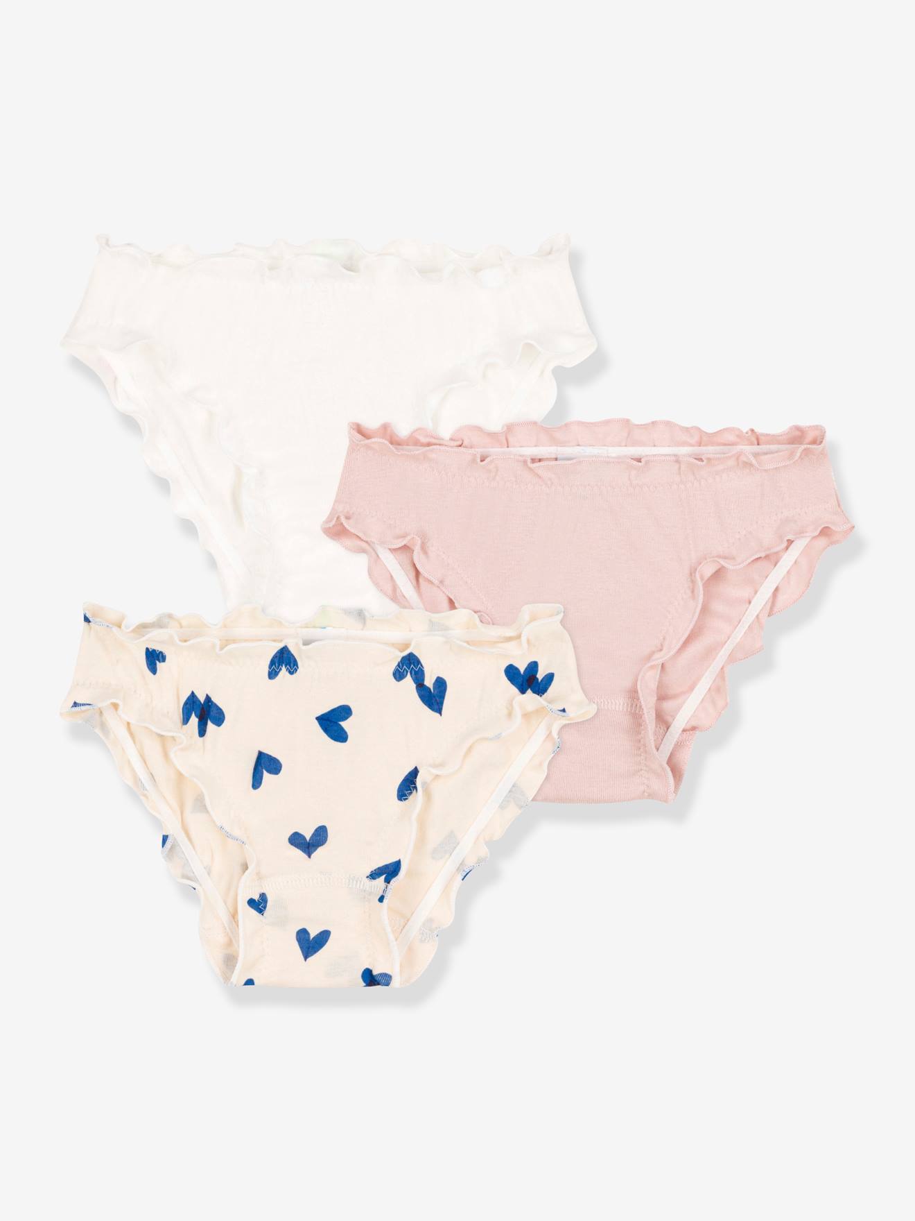 Set van 3 katoenen onderbroekjes met hartjes voor meisjes - PETIT BATEAU meerkleurig