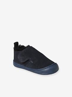 Schoenen-Klittenband baby slofjes van soepel leer met voering