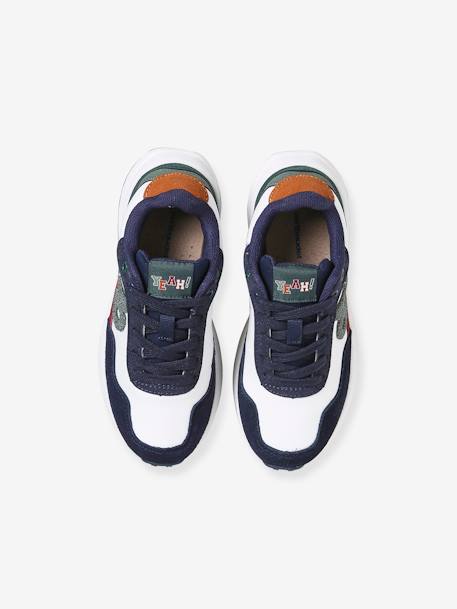 Sneakers met veters junior jeansblauw+marineblauw - vertbaudet enfant 