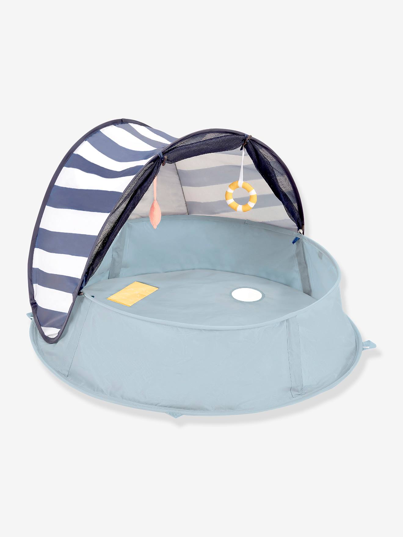 anti-UV UPF50+ pop-up tent Aquani BABYMOOV blauw wit grijs afbeelding