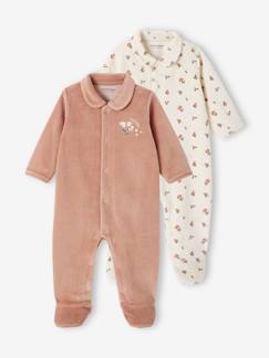 Baby-Set van 2 fluwelen babyslaappakjes met opening voor