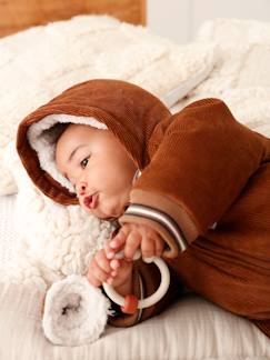 Baby-Babypakje in ribfluweel met afneembare voetjes en wantjes