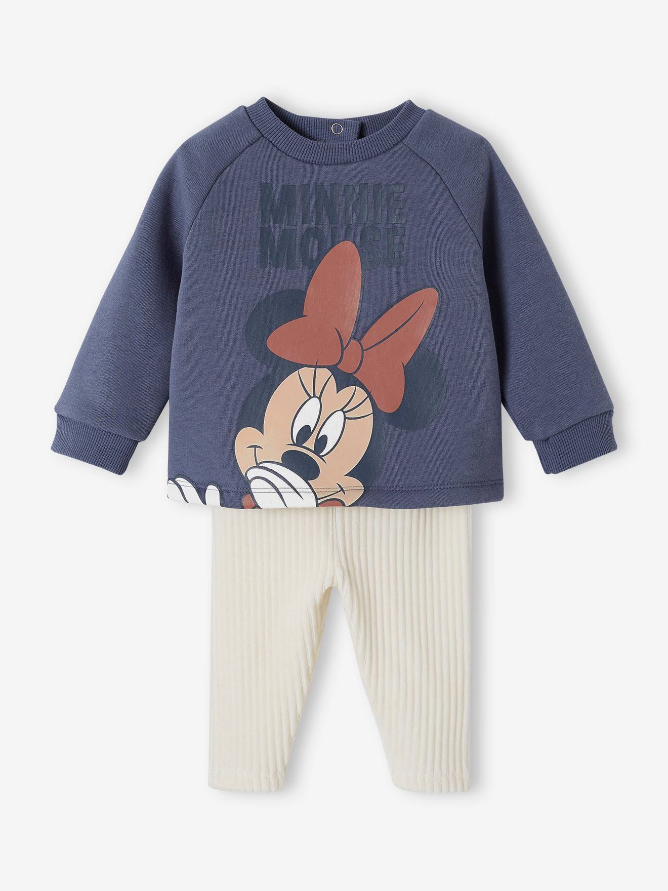 Disney® set voor babymeisje fleece sweater + fluwelen broek leiblauw