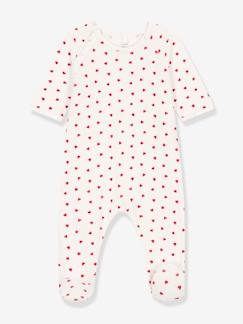 Baby-Pyjama, surpyjama-Fluwelen babypyjama hart PETIT BATEAU