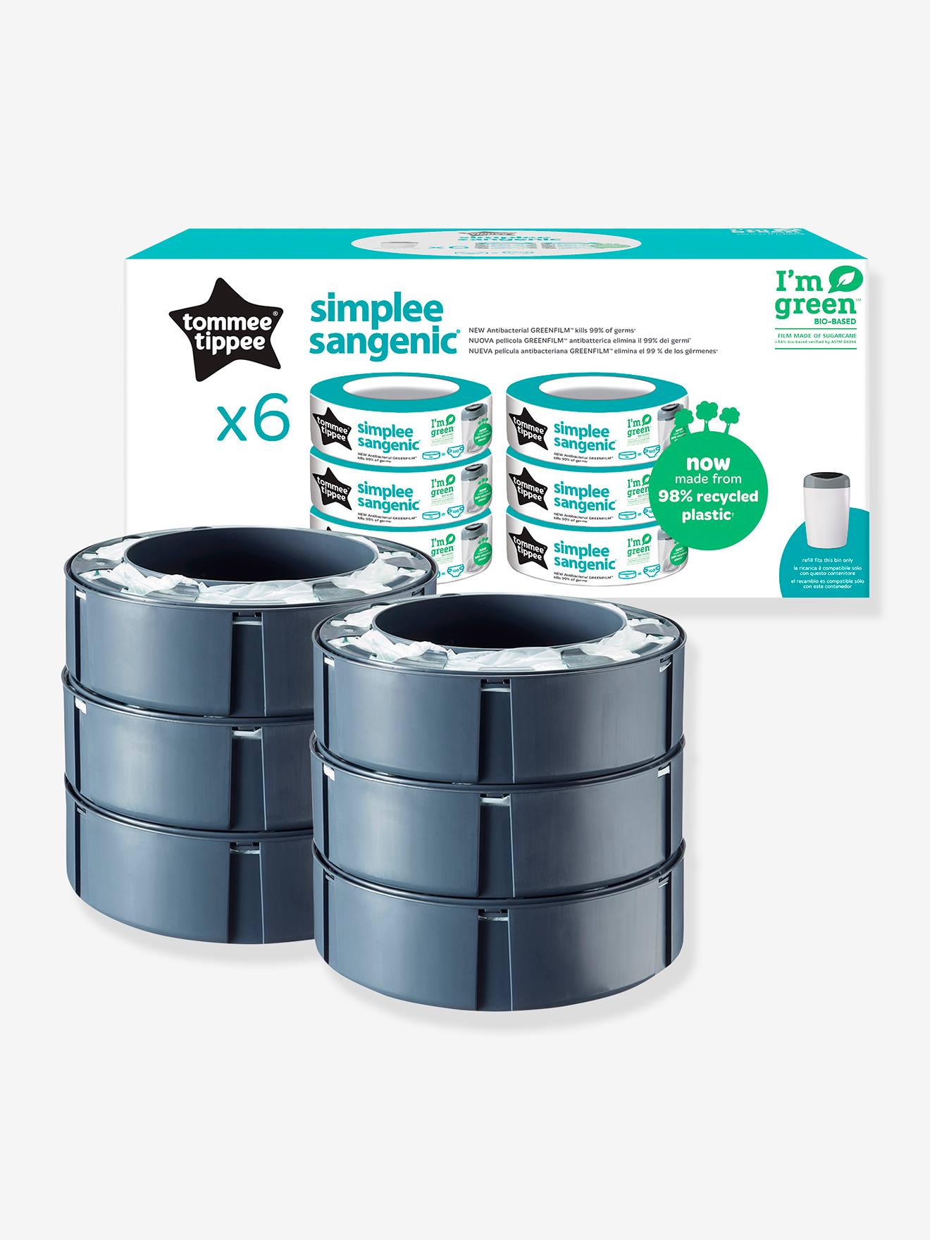 Navullingen Simplee x 6 TOMMEE TIPPEE grijs afbeelding