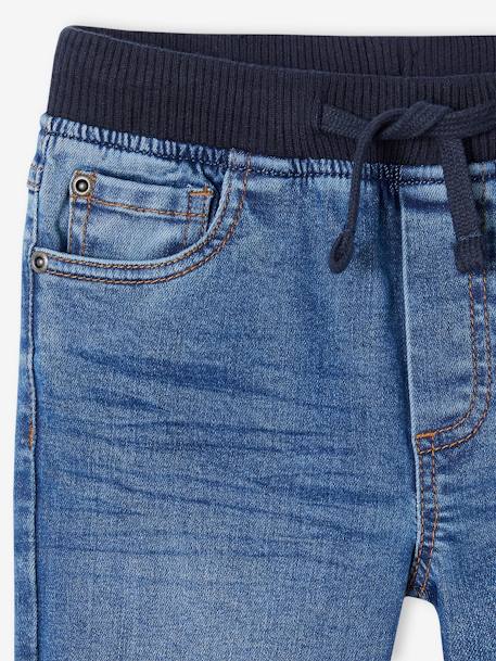 Onverwoestbare rechte relaxjeans jongens, eenvoudig aan te trekken denimgrijs+ongewassen denim+stone - vertbaudet enfant 