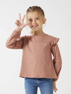 -T-shirt BASICS met lange mouwen en ruches voor meisjes