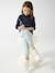 Treggingjeans Basics meisjes denimgrijs+double stone+jeansblauw+stone - vertbaudet enfant 