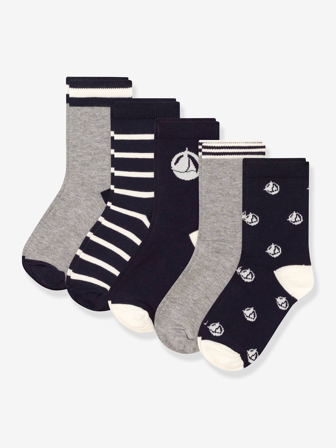 Set van 5 paar sokken voor jongens PETIT BATEAU meerkleurig