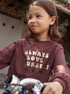 Meisje-T-shirt, souspull-Uitlopend meisjes-T-shirt met glimmend metallic effect