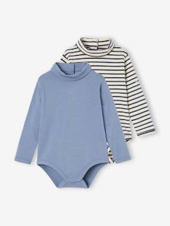 Baby-Body-Set van 2 babyromperstje met opgerold kraagje