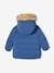 Gevoerde donsjas met capuchon voor baby's indigoblauw+kurkuma - vertbaudet enfant 