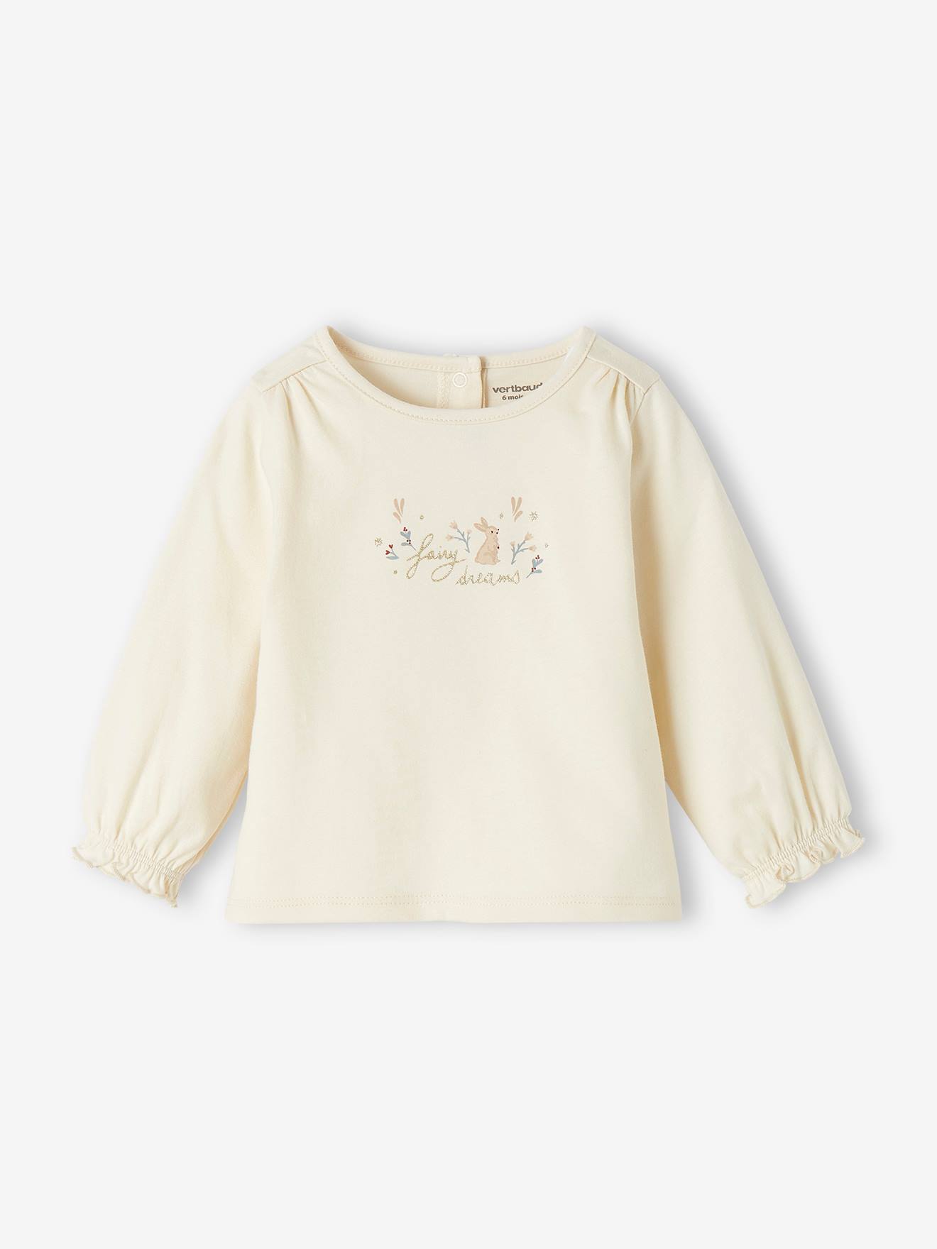 Babyshirt "fairy dreams" met lange mouwen ecru