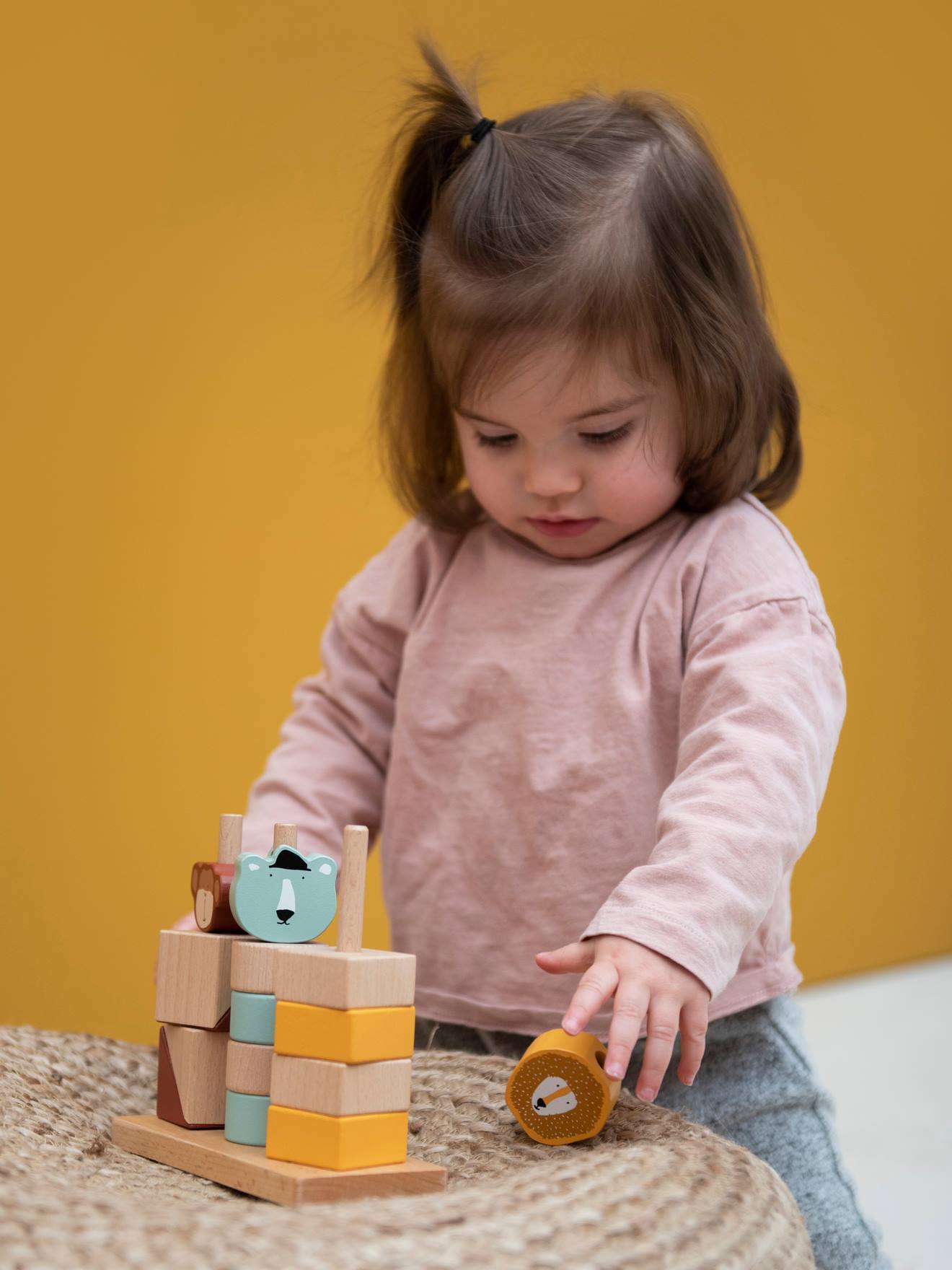 Houten stapelblokken dieren - TRIXIE meerkleurig