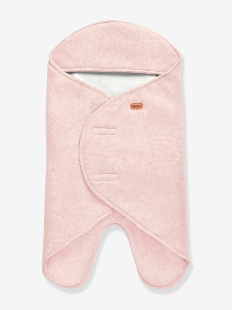 Deken BEABA Babynomade® met fleece voering gemêleerd grijs+roze (poederkleur)+saliegroen - vertbaudet enfant 