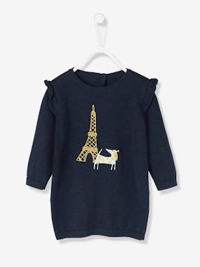 Babyjurkje van tricot met geborduurd hondje donkerblauw kopen? Lees eerst dit