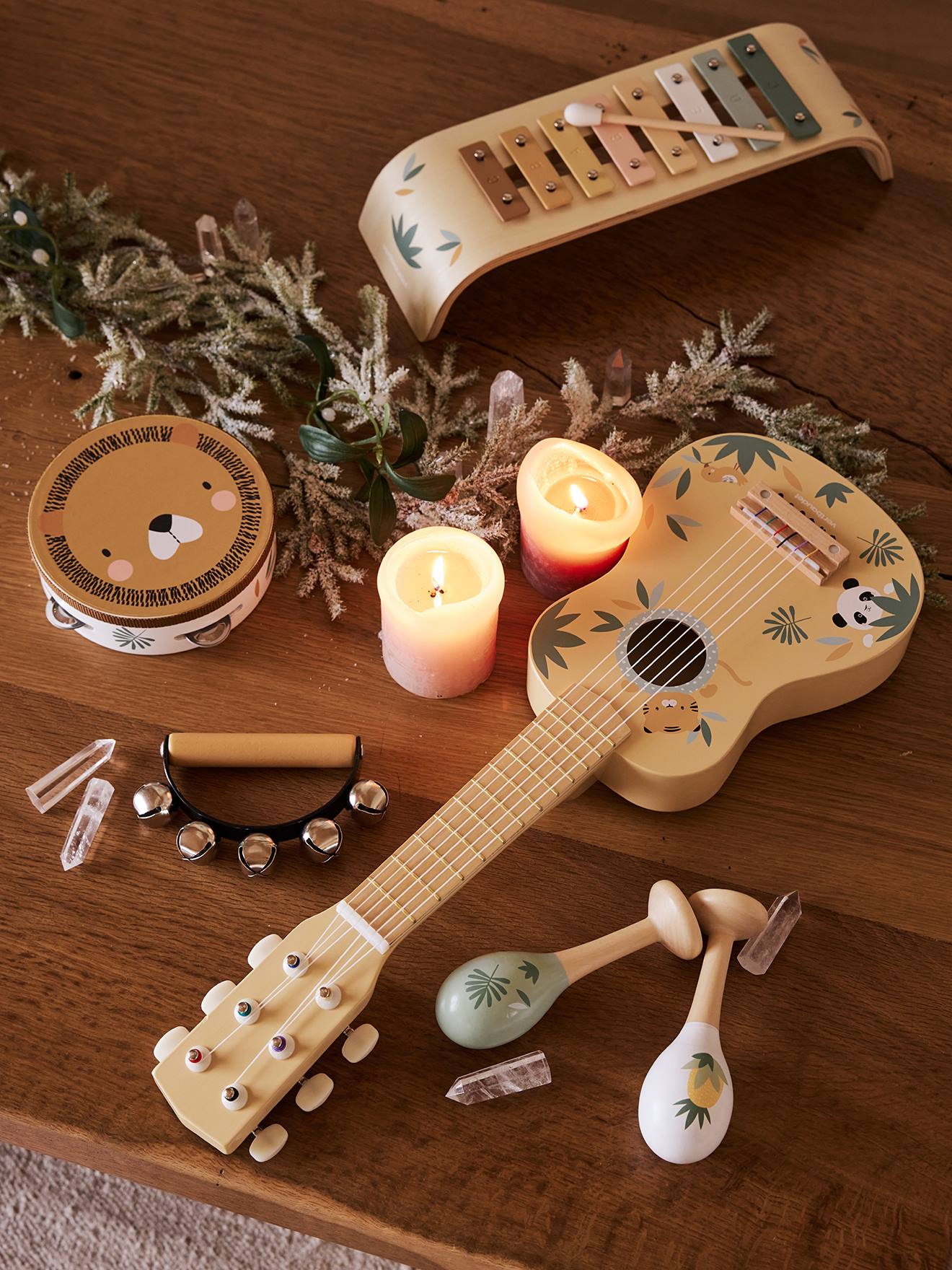 Houten gitaar beige