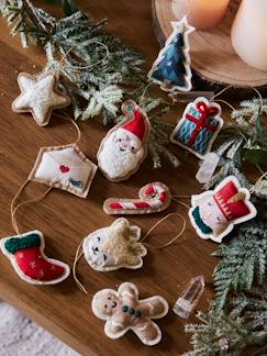 -Set van 10 hangende kerstdecoraties van vilt Notenkraker