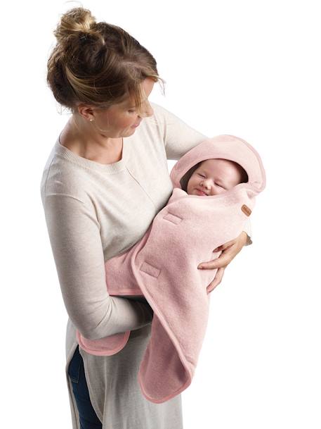 Deken BEABA Babynomade® met fleece voering gemêleerd grijs+roze (poederkleur)+saliegroen - vertbaudet enfant 