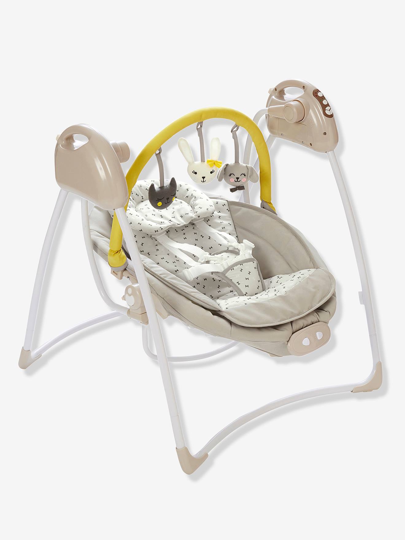 Schommelstoel met speeltjesboog Babyswing van VERTBAUDET bedrukt grijs