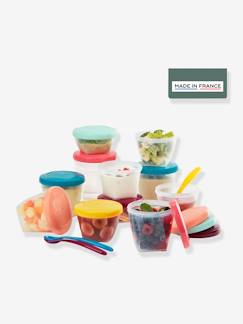 -Set van 12 hermetisch afgesloten bakjes + 3 soepele lepels BABYMOOV Babydols Multi Set