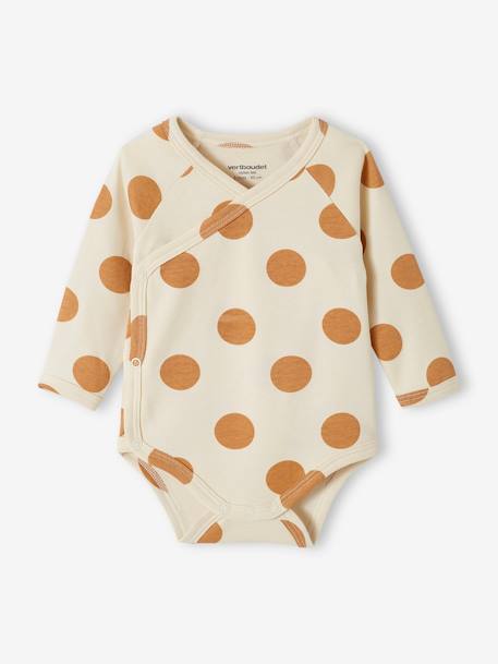 Set van 5 rompertjes voor pasgeboren baby's van biokatoen taupe - vertbaudet enfant 