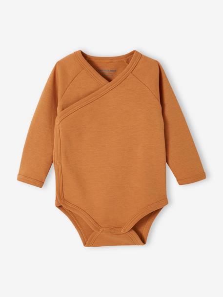 Set van 5 rompertjes voor pasgeboren baby's van biokatoen taupe - vertbaudet enfant 