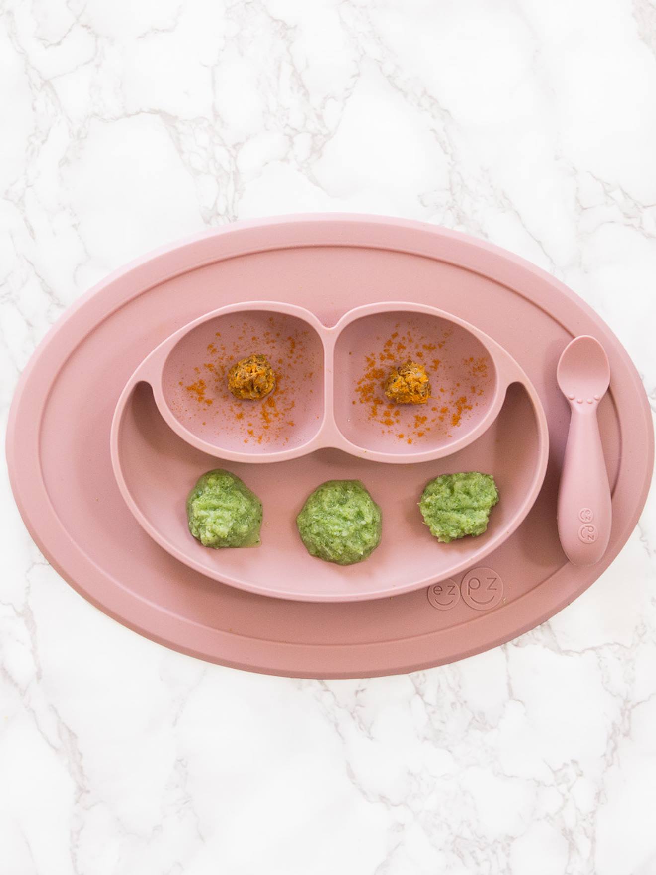 Alles-in-een Mini-placemat met bord van EZPZ van siliconen roze afbeelding