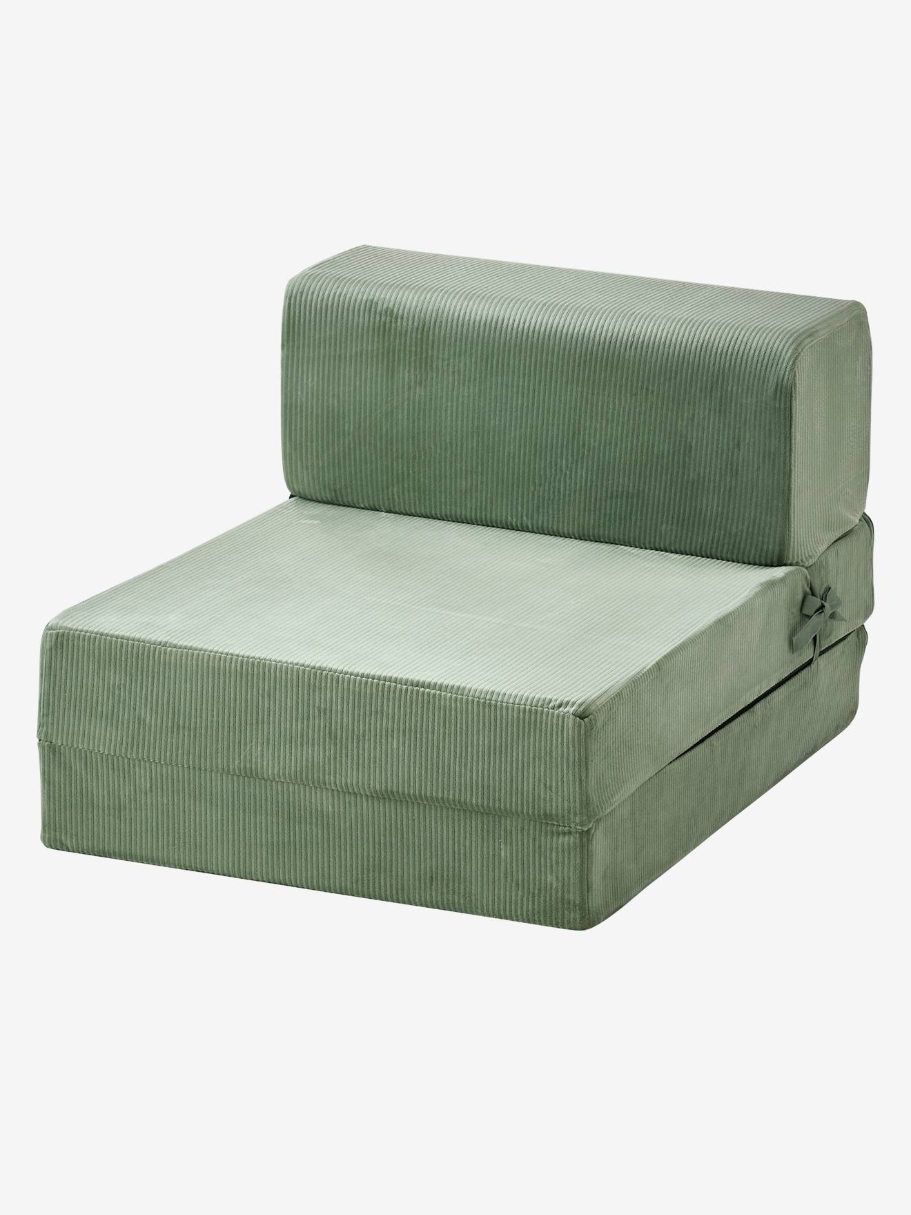 Corduroy bedbank groen