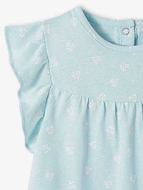 Baby T-shirt met bloemenprint marineblauw met print+oranje met print+turquoiseblauw - vertbaudet enfant 