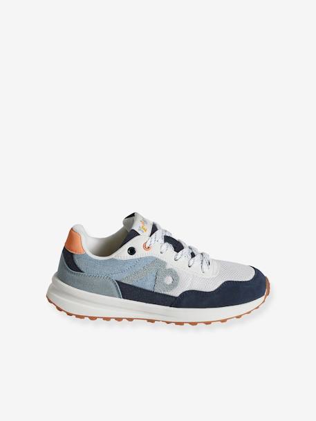 Sneakers met veters junior jeansblauw+marineblauw - vertbaudet enfant 