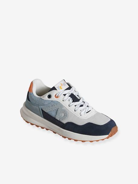 Sneakers met veters junior jeansblauw+marineblauw - vertbaudet enfant 