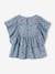 Shirt-blouse voor meisjes met motiefjes meerkleurig+petrolblauw+vanille - vertbaudet enfant 