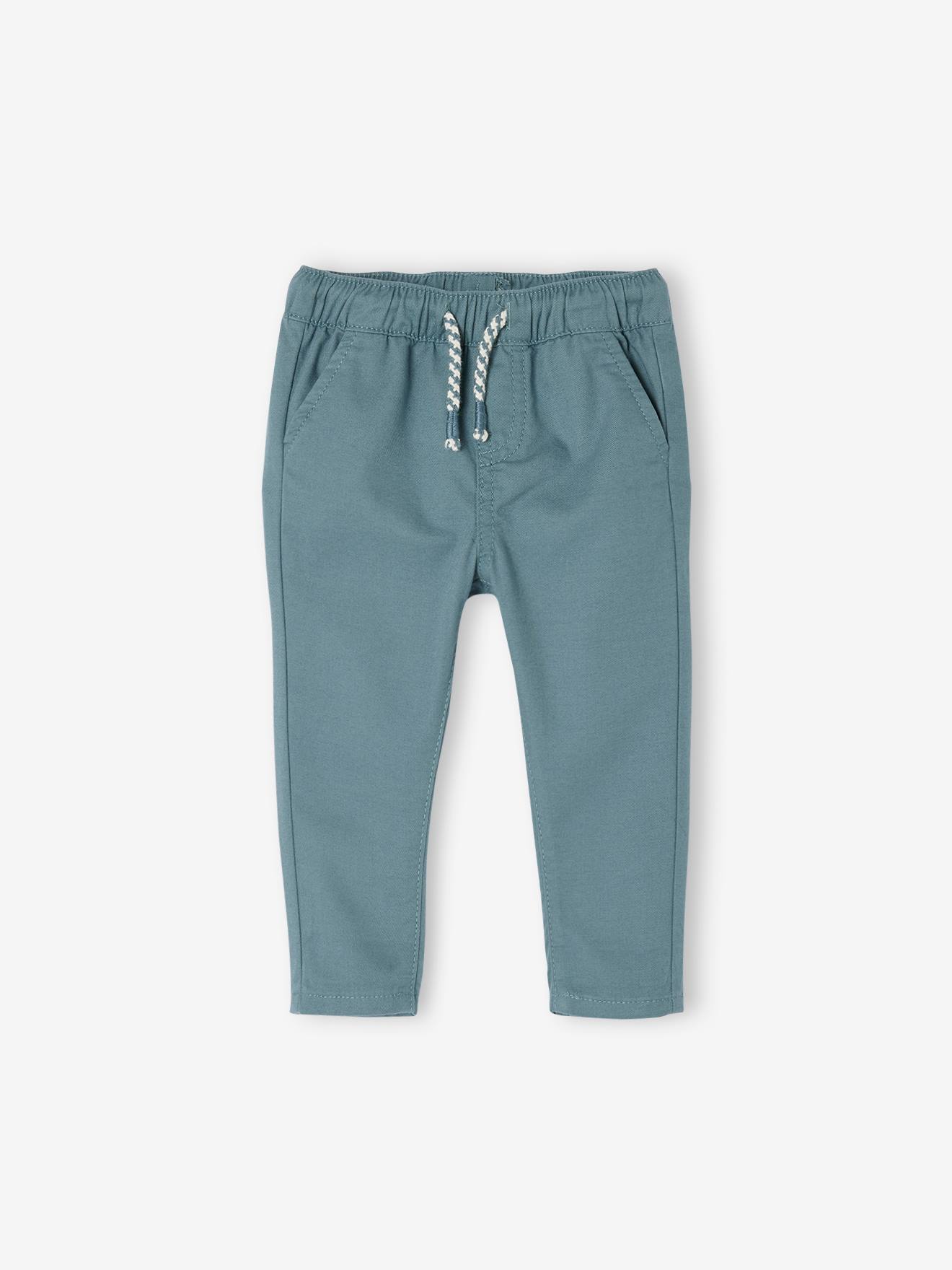 Broek voor babyjongen met elastische taille hemelsblauw