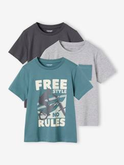 Set van 3 geassorteerde jongens-T-shirts met korte mouwen  - vertbaudet enfant