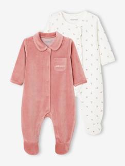 -Set van 2 fluwelen pyjamapakjes