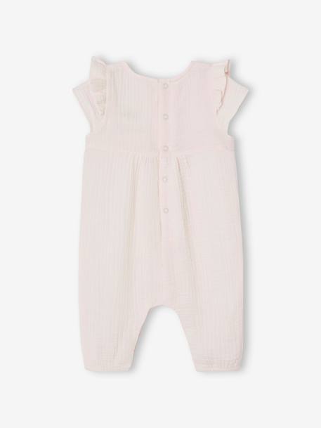 Babypakje van katoengaas ecru+lichtroze+saliegroen - vertbaudet enfant 