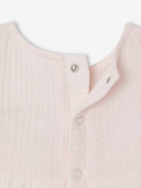 Babypakje van katoengaas ecru+lichtroze+saliegroen - vertbaudet enfant 