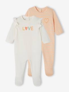 Baby-Pyjama, surpyjama-Set van 2 "love" jersey slaappakjes baby