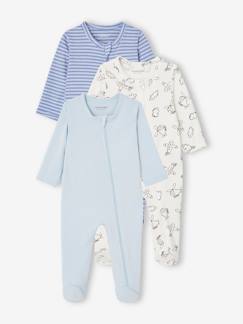 Baby-Pyjama, surpyjama-Set van 3 pyjama's van jersey met rits BASICS